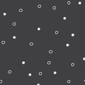 Minimalist Dots | Medium Scale | Charcoal Grey, Light Grey | non directional