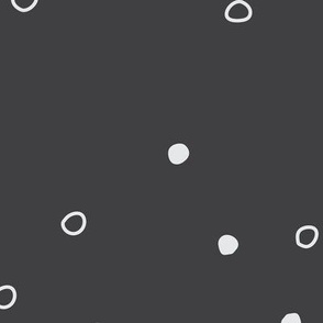 Minimalist Dots | Large Scale | Charcoal Grey, Light Grey | non directional