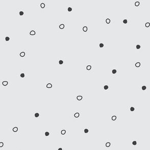 Minimalist Dots | Large Scale | Light Grey, Rich Black | non directional