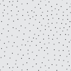 Minimalist Dots | Small Scale | Light Grey, Rich Black | non directional