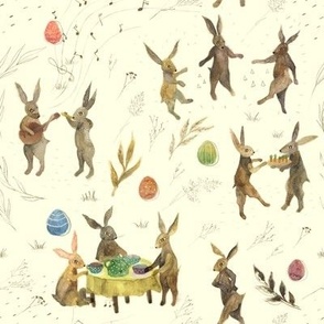 Forest hare party on the light