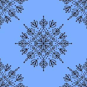 Floral Mandala (Blue) Large