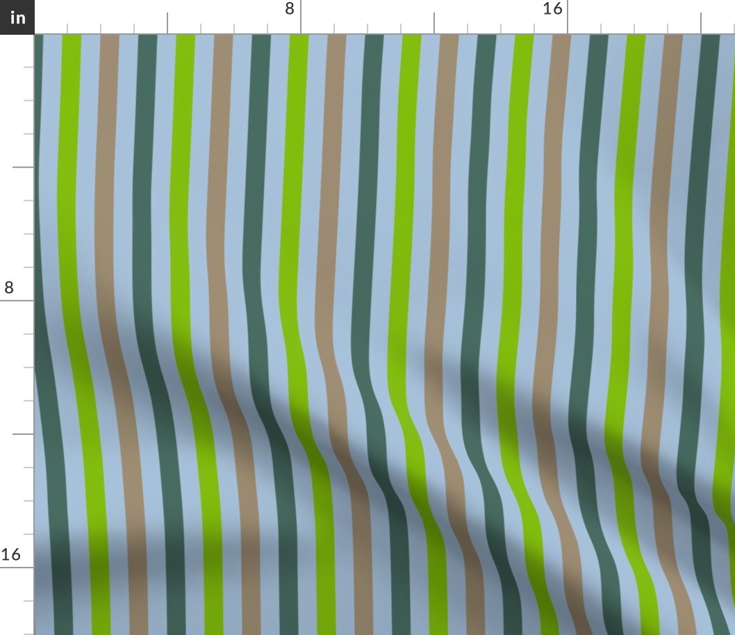 TRP1 - Half Inch Wide Earthy Stripes in Blue, Green and Brown