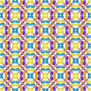 CRN1 - Small - Carnival Balloon Tiles in Pink, Orange, Blue and Purple on White