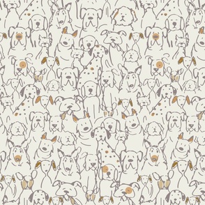 Neutral Pop Doodle Dogs, Benjamin Moore White Dove