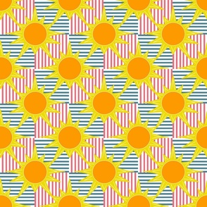 Yellow Sun and Stripes