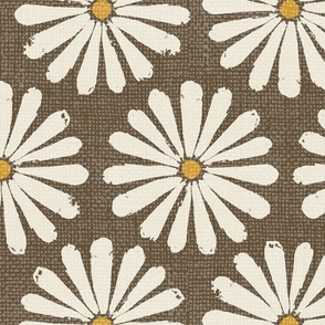 Floral Daisy Pinwheels - Brown - Jumbo