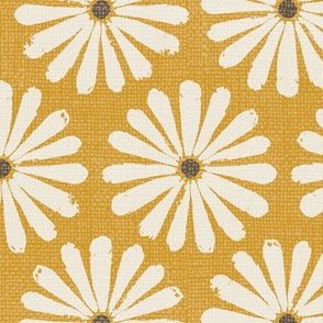 Floral Daisy Pinwheels - Gold - Jumbo 