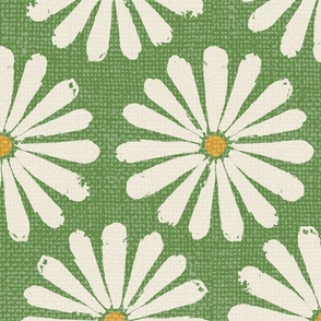 Floral Daisy Pinwheels - Kelly Green - Jumbo