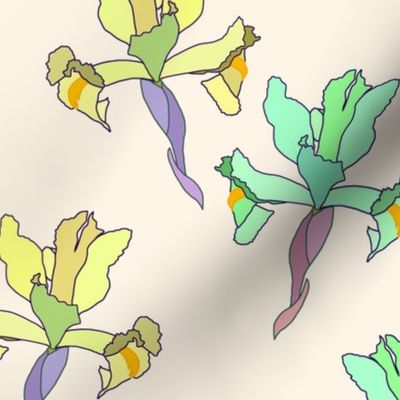 Iris Flutter! (Lemon Yellow/Mint) - cream beige, medium 