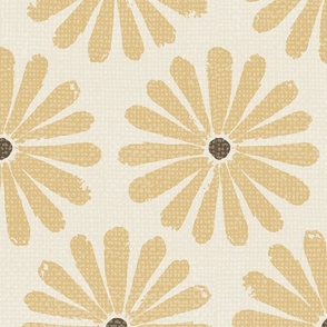 Floral Daisy Pinwheels - Marigold on Cream - Jumbo