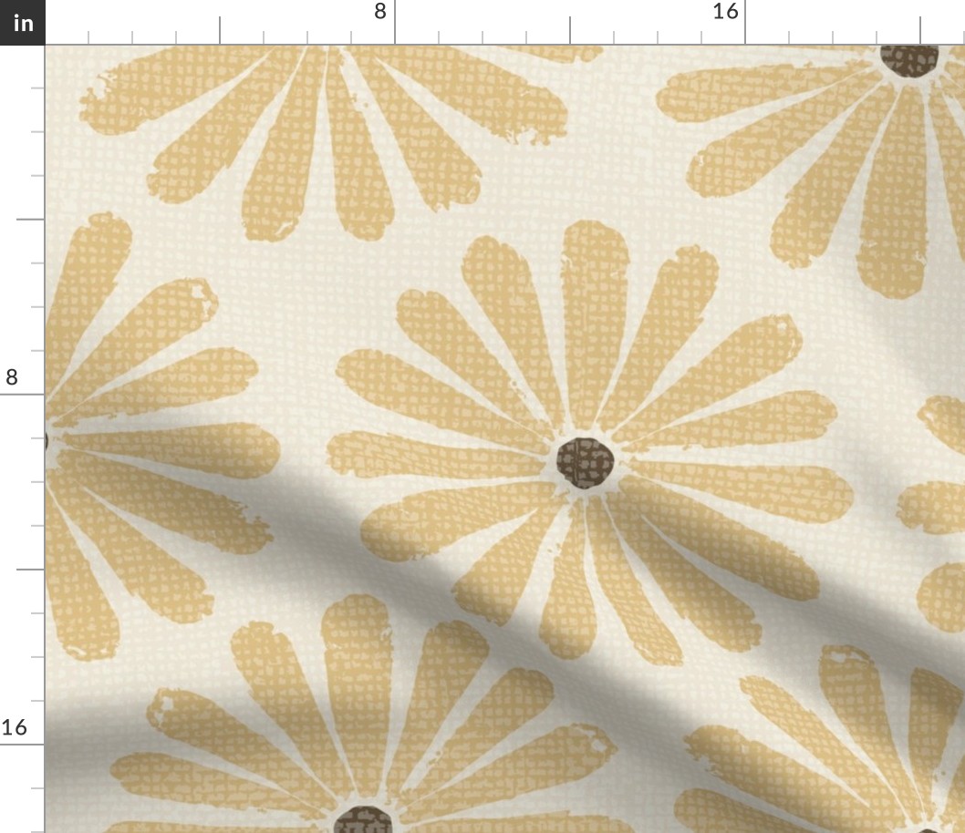 Floral Daisy Pinwheels - Marigold on Cream - Jumbo