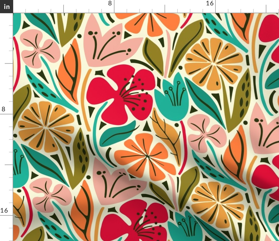 Bold minimalist flowers cream 2