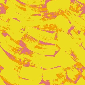 Brushstrokes Design Pink and Yellow Tones Painted Flowy Surface