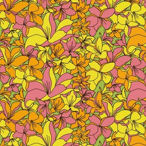 Optimistic flowers (25") - pink, yellow, orange floral (ST2022OF)
