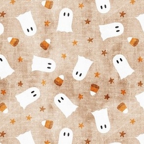 Happy Halloween - Ghost and Candy Corn - toss - vintage  - LAD22