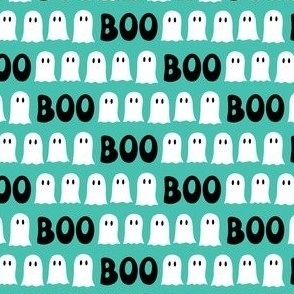 (small scale) Boo Halloween Ghost - teal - LAD22