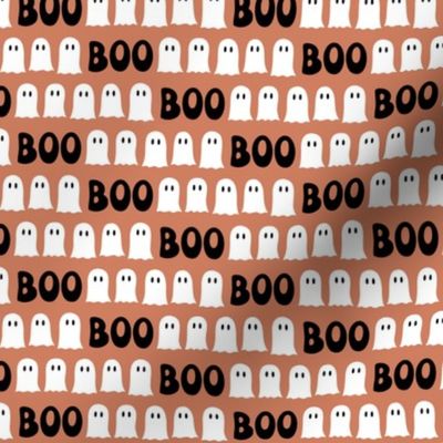 (small scale) Boo Halloween Ghost - teracotta  orange - LAD22