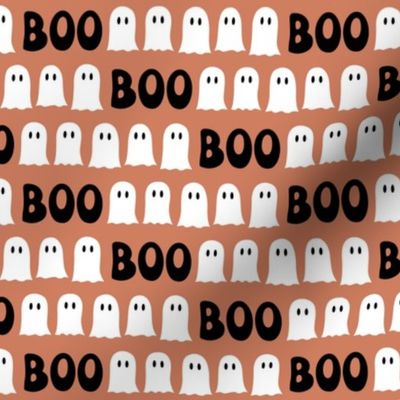 Boo Halloween Ghost - teracotta  orange - LAD22