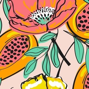 Papaya Dreams | On Light Pink | Watermelon | Lemon Lime  | Marigold | + Jade #8ED2AA