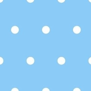 Ice Blue With White Polka Dots (Large Scale)