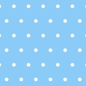 Ice Blue With White Polka Dots (Medium Scale)
