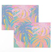 Joyful Jungle Leaves in Vivid Pastel + Saffron 