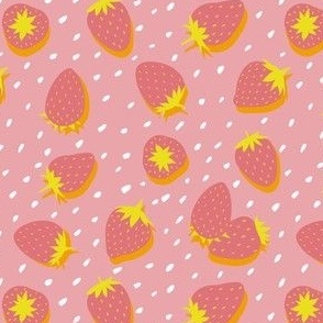 Strawberries in pink