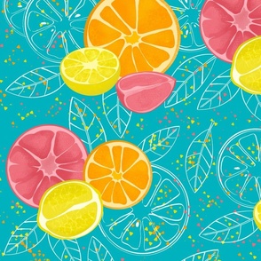 Summerfruits on Turquoise - large scale