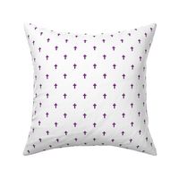 Crosses - Purple on a White Unprinted Background