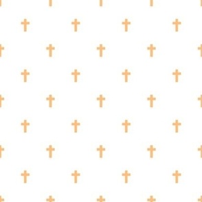 Medium Scale-Crosses - pastel orange on a White Unprinted Background