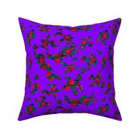 Small Floral Folk Print Variation - Purple