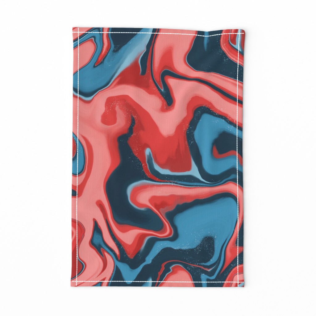 Red White and Blue Marbled