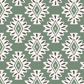 abstract aztec geometric - green