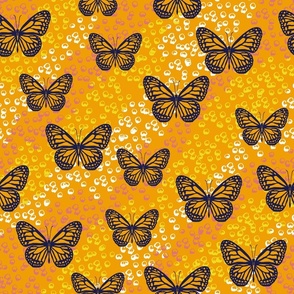 Large // Optimistic Boho Butterflies & Bubbles: Butterfly Insects Bugs - Orange