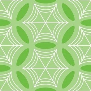 Fluorescent Green Geometric Spiderwebs