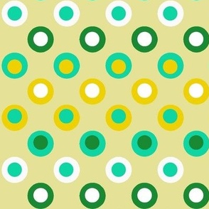 Double Polka Dot Mint Green and Yellow