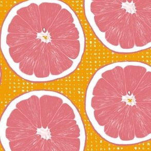 Grapefruits-Orange with white texture-large scale
