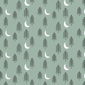 Trees Under the Moon - soft colors