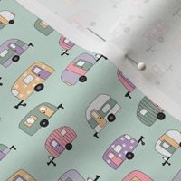 Retro Campers in soft colors mini