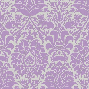 damask with lions, lilac 12W