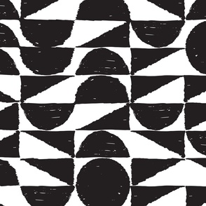 Booboo Collective - Mod Shapes - Black and White