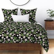 Gouache wood anemone floral black