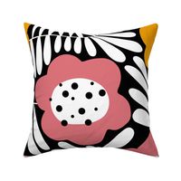 Climbing Flowers V1: Jumbo flower, abstract flowers,  fun floral, dopamine design, retro floral in pink and orange colors - XL