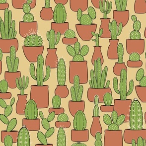 Cactus Garden Seamless Pattern - A Touch of Green