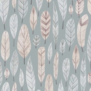 Feather Forest Seamless Pattern - Teal