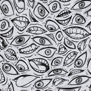 Many Faces Doodle Art - Eyes and Mouths
