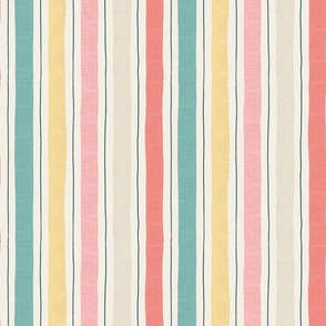 Large // Beach Stripes // Cream