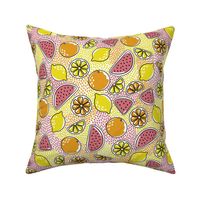 Enjoy Summer Time // Large Scale // Watermelon Fruit // Orange Marigold // Lemon Lime // Optimism colors