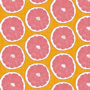 Grapefruits-orange with white texture-small scale